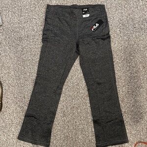 Fila Charcoal Gray Women's Straight Midrise FLEECE LINED Workout Leggings NWT XL